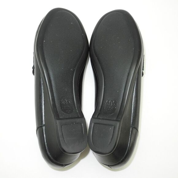 SAS Tripad Comfort Black Leather Loafers Moc Toe Wedge - Women's Size 8 Narrow - Picture 5 of 7